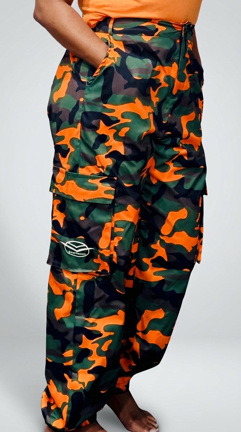 Orange Camo Cargo Pants