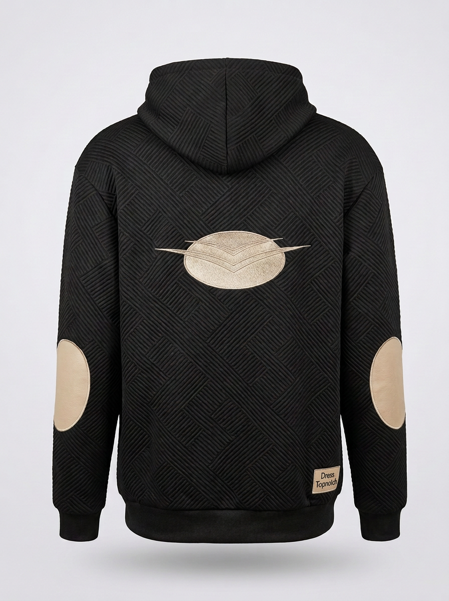 Black Herringbone Jogging Suit